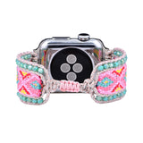 Pink Boho Style Nylon Webbing Woven Apple Watch Strap Band
