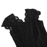 1950s Floral Lace Swing V Collar Dress