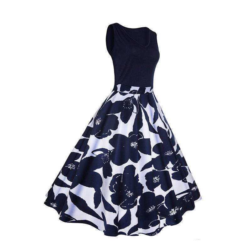 1950s Floral Swing Dress