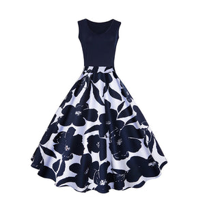 1950s Floral Swing Dress