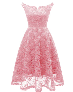 1950s Lace Floral Swing Dress