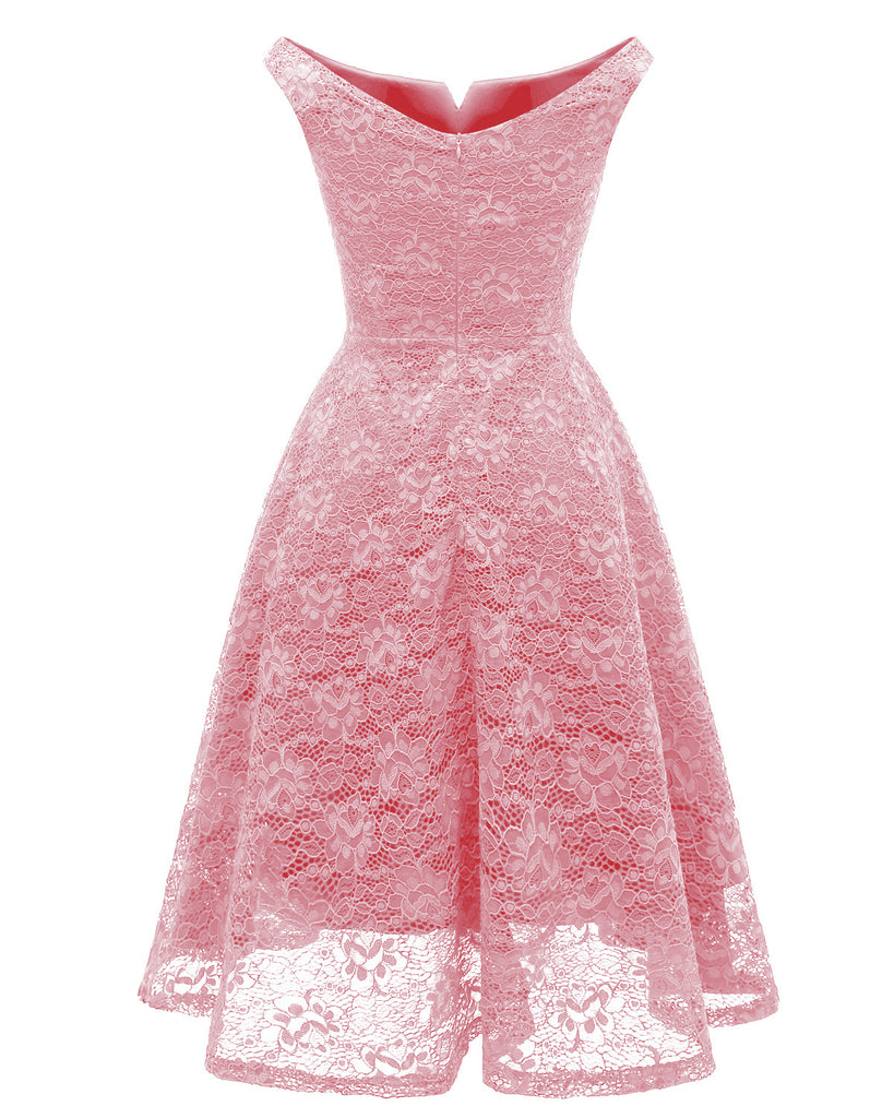 1950s Lace Floral Swing Dress