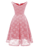 1950s Lace Floral Swing Dress