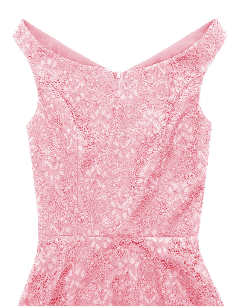 1950s Lace Floral Swing Dress