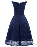 1950s Lace Floral Swing Dress