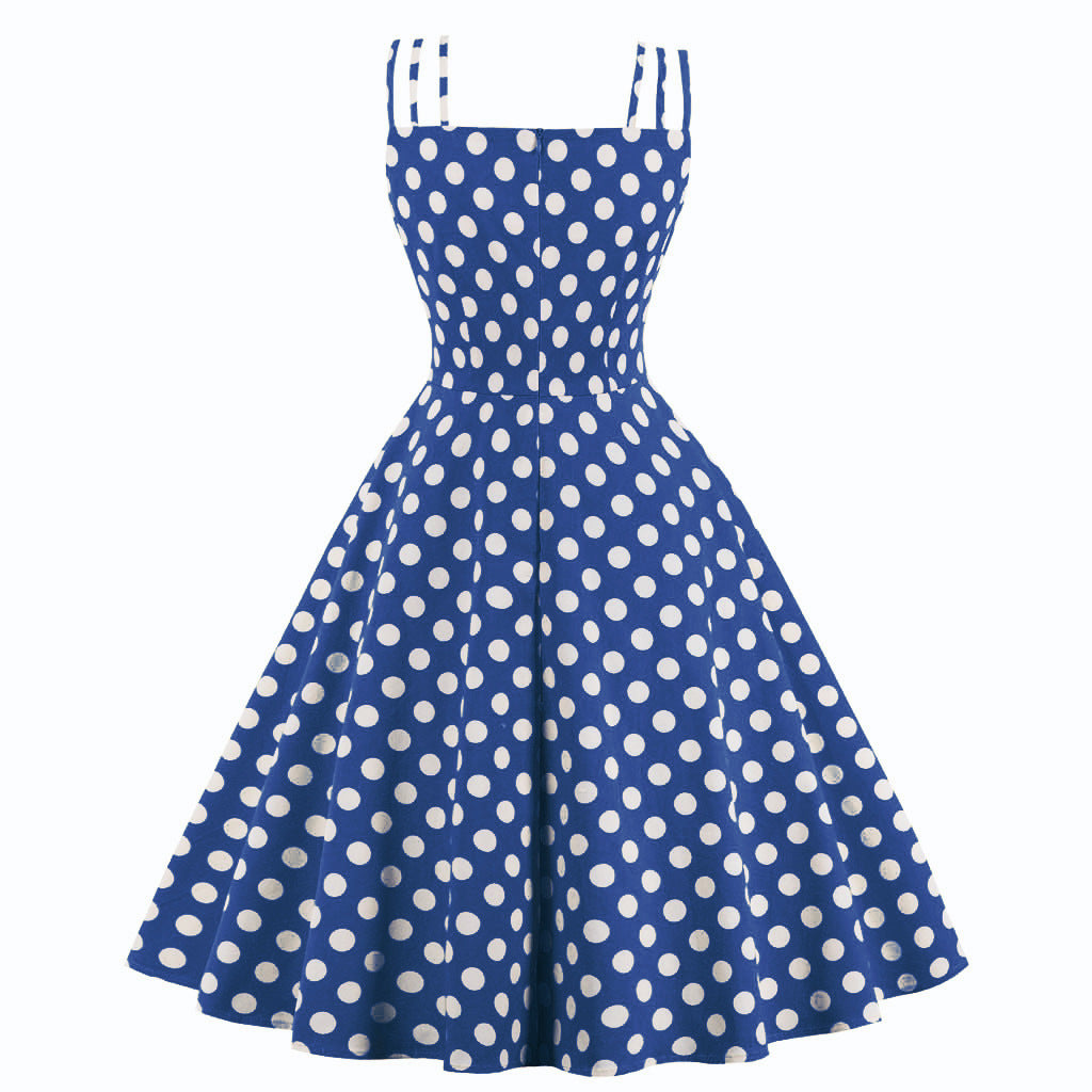 1950s Spaghetti Strap Polka Dot Dress