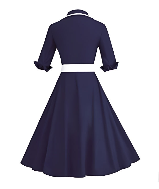 1950s Stripe Patchwork Swing Dress