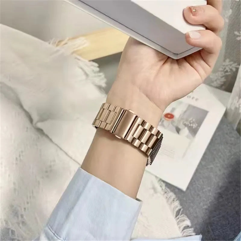 Band For Apple Watch 7 6 5 4 45mm 41mm 40mm 44mm Metal Strap Stainless Steel Watchband for iWatch series 3 2 1 38MM 42MM Bracelet