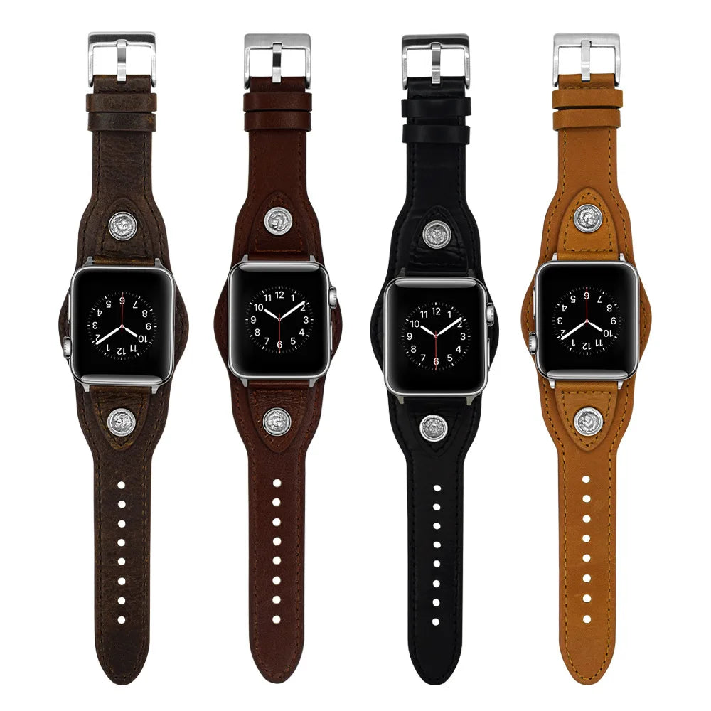 Retro Leather Strap for Apple Watch Band 44  40mm  Genuine Leather Retro Wristband  38 42mm for Iwatch Series 5/4/3/2 Bracelet