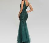 Green Evening Sleeveless Elegant Mermaid Long Formal Party Dress