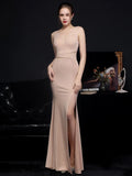 Women Elegant V Neck Backless Party Maxi Dress Beads Prom Dress Formal Gown