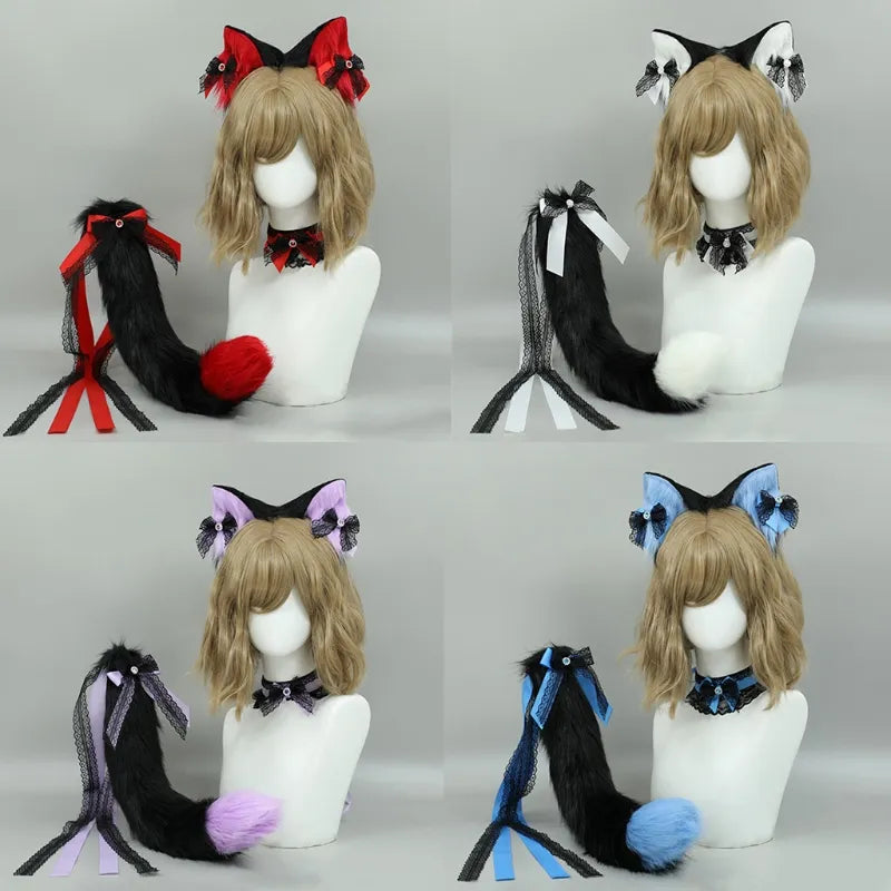 CatEar Hair Hoop Faux Fur Headband CatEar Headband Animal Hair Hoop Lolita Headband Plush Headband With Ears Headdress