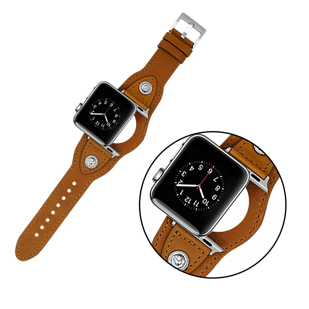 Retro Leather Strap for Apple Watch Band 44  40mm  Genuine Leather Retro Wristband  38 42mm for Iwatch Series 5/4/3/2 Bracelet