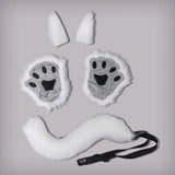 Fox Costume Set Fox Ears Tail Paw Gloves Animal Fancy Costume Kit Accessories for Adults Halloween Cosplay Costumes