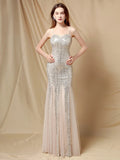 Sexy Strap Green Sequin Evening Dress Women's Party Maxi Dress Long Prom Dress