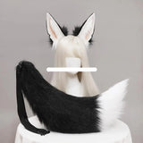 Animal Wolf Ears Headdress Tail Set Plush Handmade Costume Set Anime for Halloween Christmas Cosplay Accessories