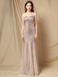 Sexy Strap Green Sequin Evening Dress Women's Party Maxi Dress Long Prom Dress