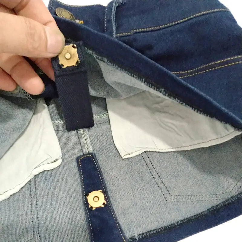 Women Open Crotch Tassel Pencil Micro Mini Jeans Skirt Tight Hip Slim Package Hip Skirt Button Crotch Bottom Wear Club Dance 55