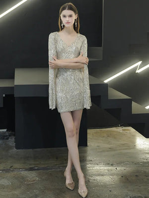 Women Prom Dress Sexy Sequin Long Sleeve Party Bodycon Dress