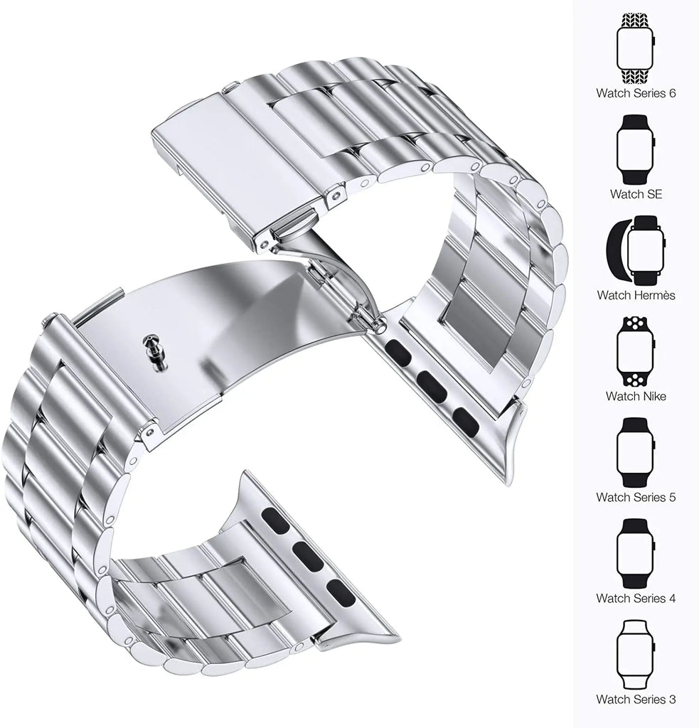 Band For Apple Watch 7 6 5 4 45mm 41mm 40mm 44mm Metal Strap Stainless Steel Watchband for iWatch series 3 2 1 38MM 42MM Bracelet