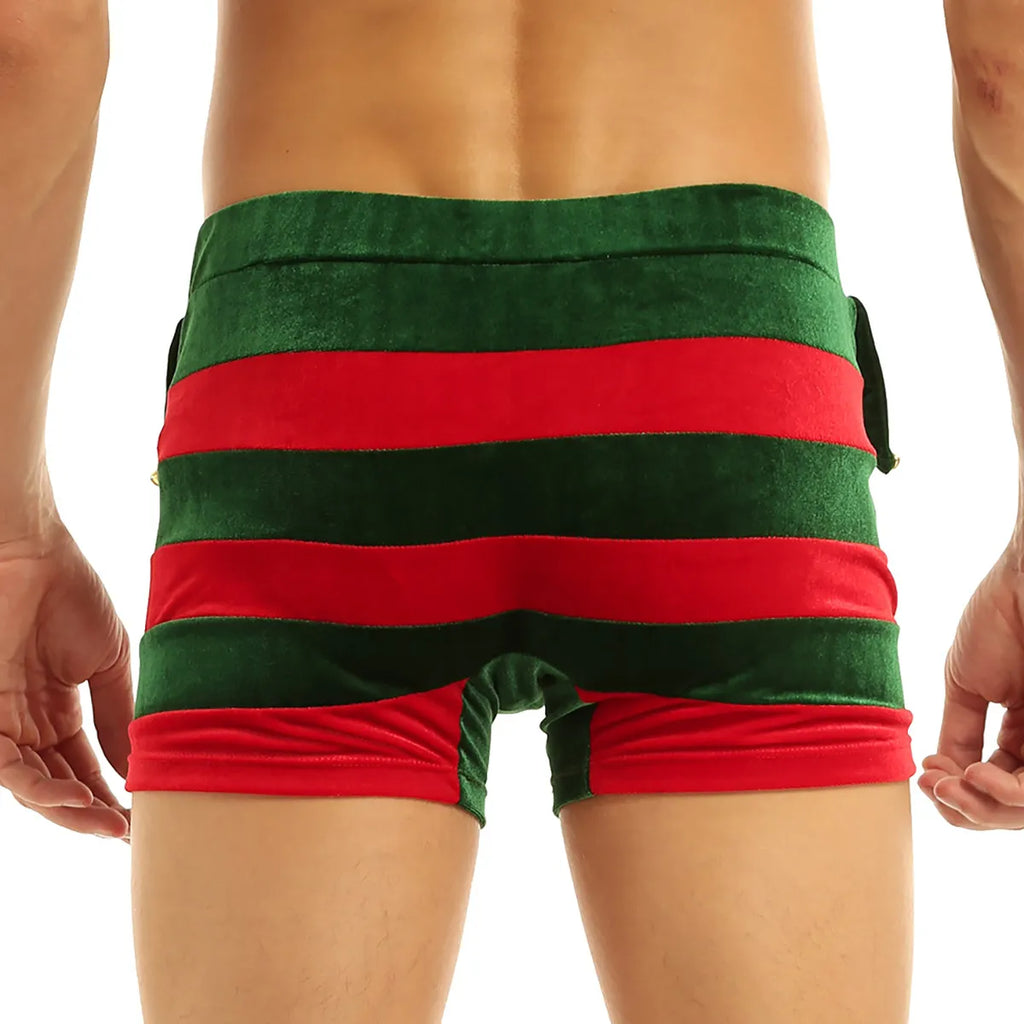 Men's Santa Claus Christmas Boxer Shorts Holiday Novelty Boxer Shorts Bottoms Xmas New Year Cosplay Panties Underwear