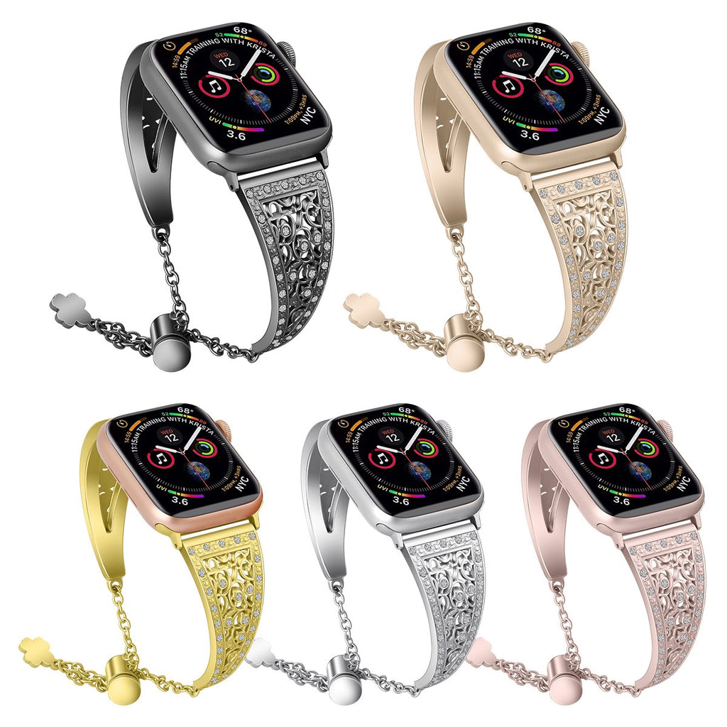 Apple Watch Band Vintage Link Bracelet Women Metal Carved iWatch Strap