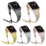 Apple Watch Band Vintage Link Bracelet Women Metal Carved iWatch Strap