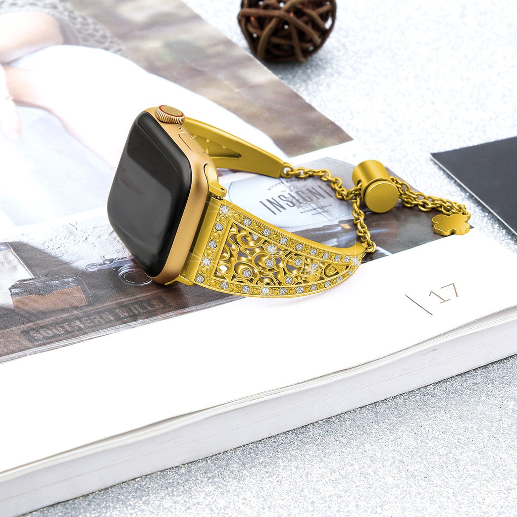 Apple Watch Band Vintage Link Bracelet Women Metal Carved iWatch Strap