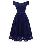 1950s Lace Floral Swing Dress