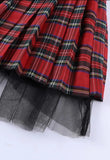 Sexy Plaid Print Pleated Mini Micro Preppy Style Y2K Harajuku Grunge Mesh Skater Patchwork Kawaii JK Girls Skirts