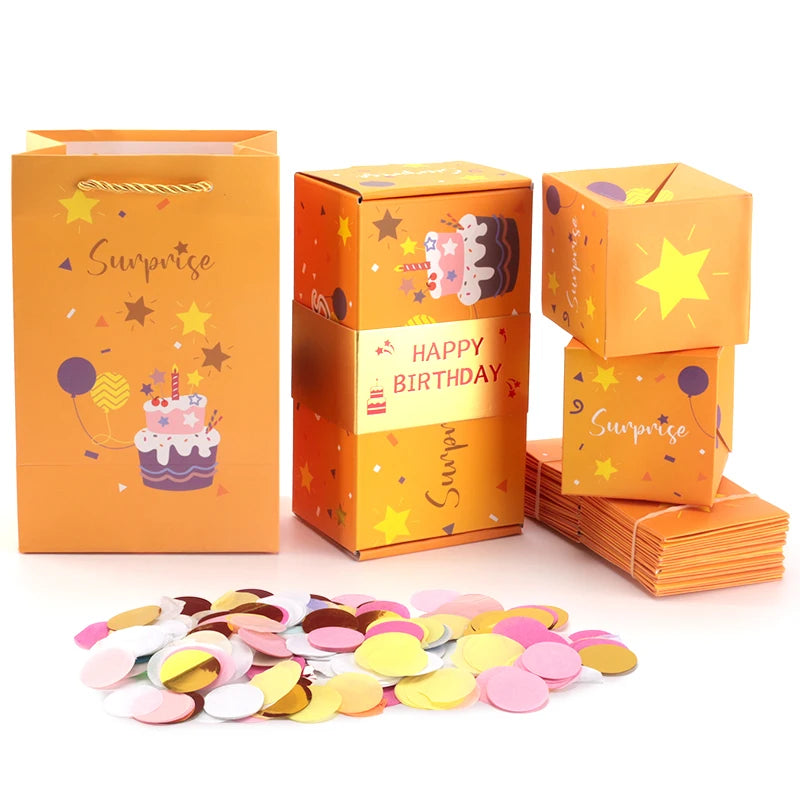 Christmas Surprise Money Explosion Box, Happy Christmas Explosion Box With  Confetti, Cash Explosion Gift Box For Women, Men, Kids, Red