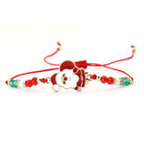 New 12Pcs/Set Christmas Bracelet Unisex Handmade Weaven String Adjustable Santa Claus Symbol Bracelet
