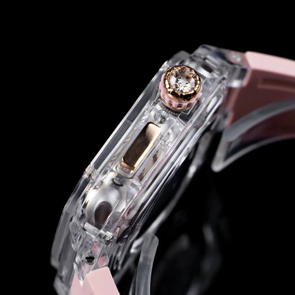 Transparent Modification Kit For Apple Watch 49mm Ultra Luxury Glacier Case Rubber Band IWatch Series 8 7 6 SE 45mm 44mm Mod KIT