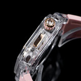 Transparent Modification Kit For Apple Watch 49mm Ultra Luxury Glacier Case Rubber Band IWatch Series 8 7 6 SE 45mm 44mm Mod KIT