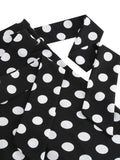 High Waist Polka Dot Print Belted Flare Swing Skirt for Women New In Rockabilly Pinup Vintage Clothes