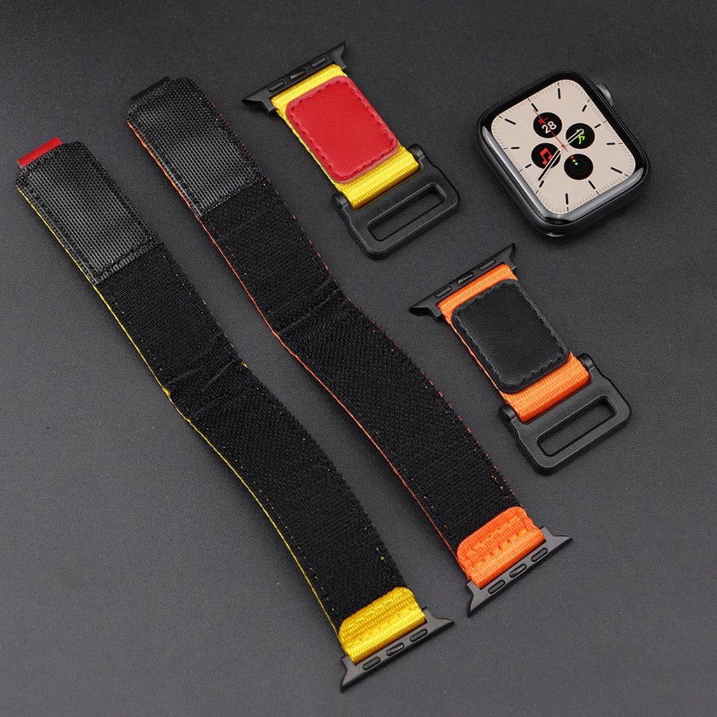 Nylon Strap for Apple Watch Band Ultra 49mm 8 7 6 SE 5 4 Indoor Sport Correas Bracelet IWatch Series 45mm 44mm 42mm 41mm 40/38mm
