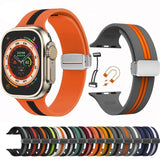 Magnetic Strap For Apple watch ultra2 band 49mm 44mm 45mm 40mm 41mm 42mm 38mm 45 mm Silicone Bracelet iWatch Series 7 8 se 6 5 3