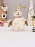 Christmas Long Plush Printed Fabric Pointed Hat Round Hat Snowman Doll New Christmas Gift Decorations