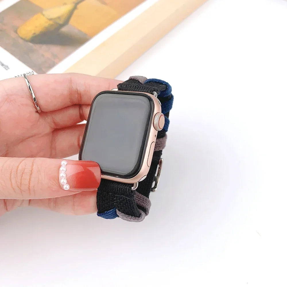 Original Nylon Loop Band For Apple Watch Ultra 2 49mm Bridon Strap For IWatch Series 9 8 SE 7 6 5 49mm 44mm 45mm 41mm 40mm 38mm