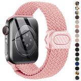 Carbon Fiber Print Strap for Apple Watch Ultra 2 49mm 41mm 45mm 40mm 42mm 44mm Nylon Braided Band for IWatch Series 9 8 7 6 SE 5