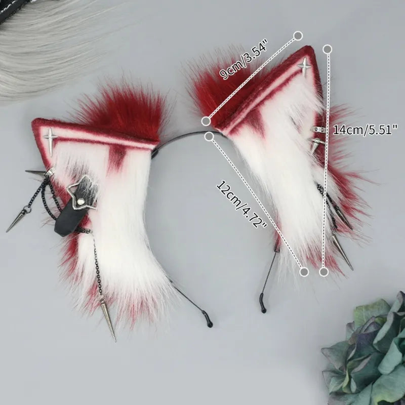 Easter Headband Wolf Ears Shape Hair Hoop Party Headpiece Cosplay Costume Props