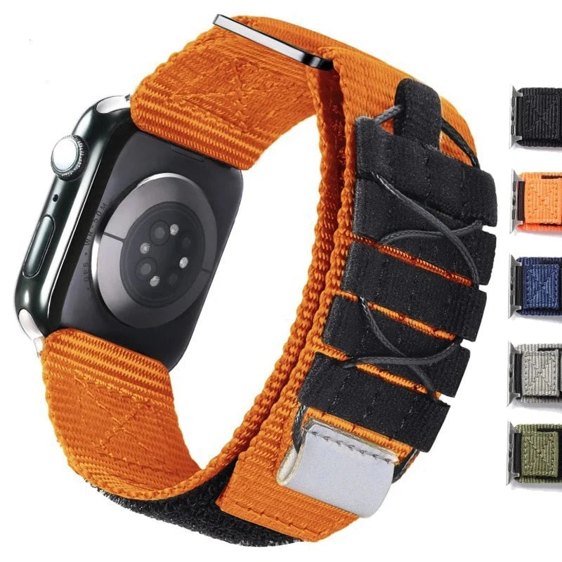 Nylon Sport Band For Apple Watch Ultra 49MM 45mm 44mm 41mm 40mm Replacement Strap For iWatch Series 8 7 6 SE 5 4 Bracelet