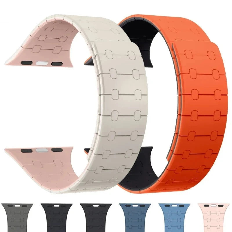 Silicone Magnetic Strap for Apple Watch Ultra2 Band 49mm 44mm 40mm 42mm 41mm 45mm Bracelet For IWatch Series 9 8 7 6 SE 5 4 38mm