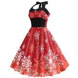 Dress for Women Sexy Slip Dresses Fashion Christmas Snowflakes Print Holiday Outfit Sleeveless Cosplay Costume Girls Clothes