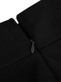 Double Breasted High Waist Pleated Midi Skirt for Women Autumn Winter Elegant Female Vintage Red Solid Skirts