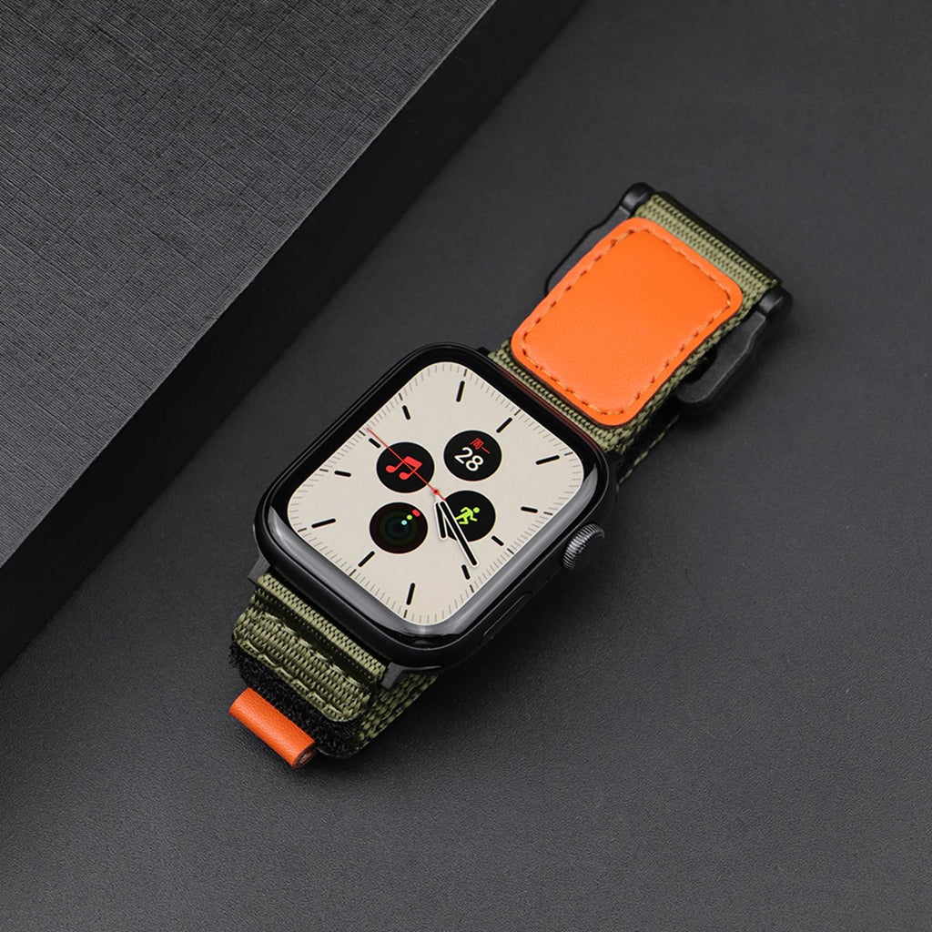 Nylon Strap for Apple Watch Band Ultra 49mm 8 7 6 SE 5 4 Indoor Sport Correas Bracelet IWatch Series 45mm 44mm 42mm 41mm 40/38mm