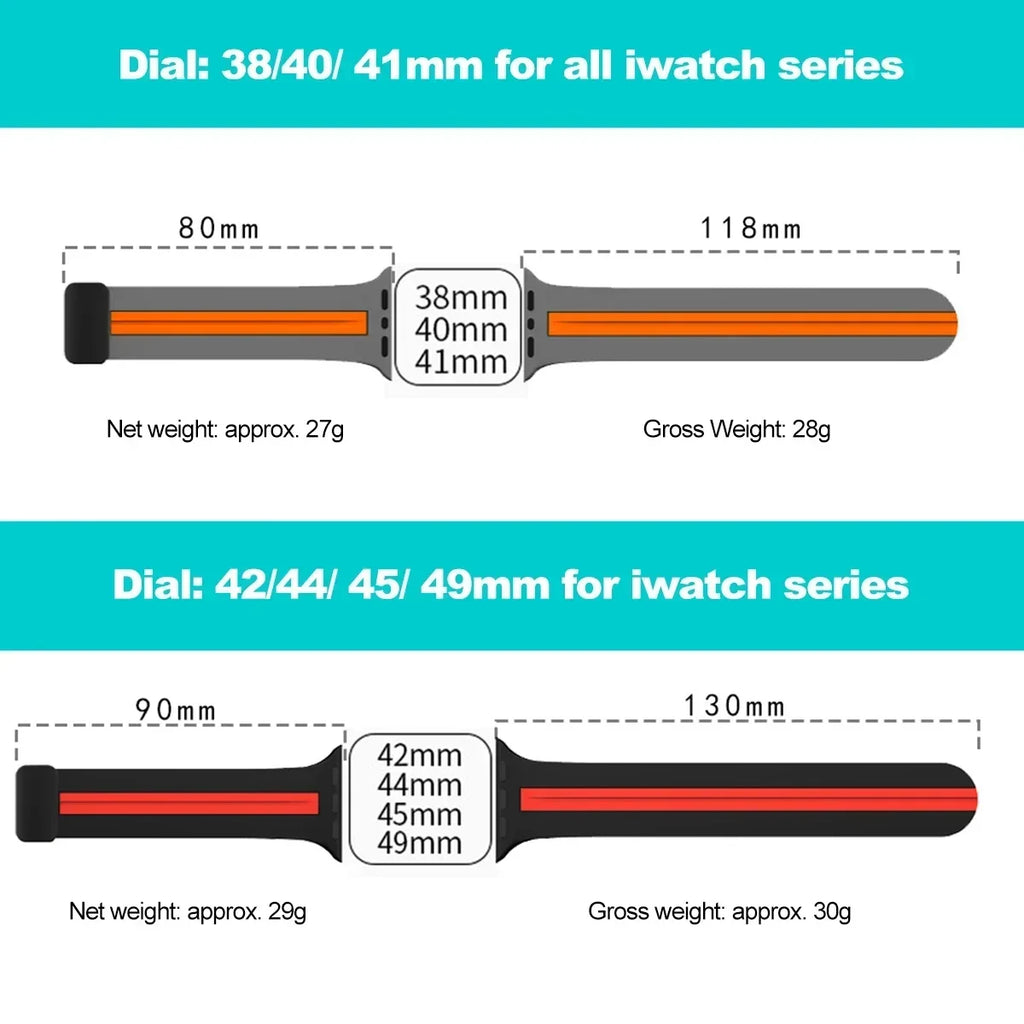 Magnetic Strap For Apple watch ultra2 band 49mm 44mm 45mm 40mm 41mm 42mm 38mm 45 mm Silicone Bracelet iWatch Series 7 8 se 6 5 3