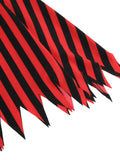 Red and Black Stripes Elastic Waist Gothic Club Clothes Halloween Women Raw Hem Vintage Style A-Line Midi Skirt