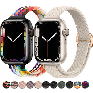 Strap For Apple Watch band ultra 2 49mm 8 7 44mm 40mm 45mm 41mm 38mm 42mm Braided Solo Loop bracelet correa iwatch series se 6 5