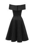 Vintage Off the Shoulder Party Sexy Evening Birthday Dresses Prom Elegant Women Fit and Flare Cotton Dress